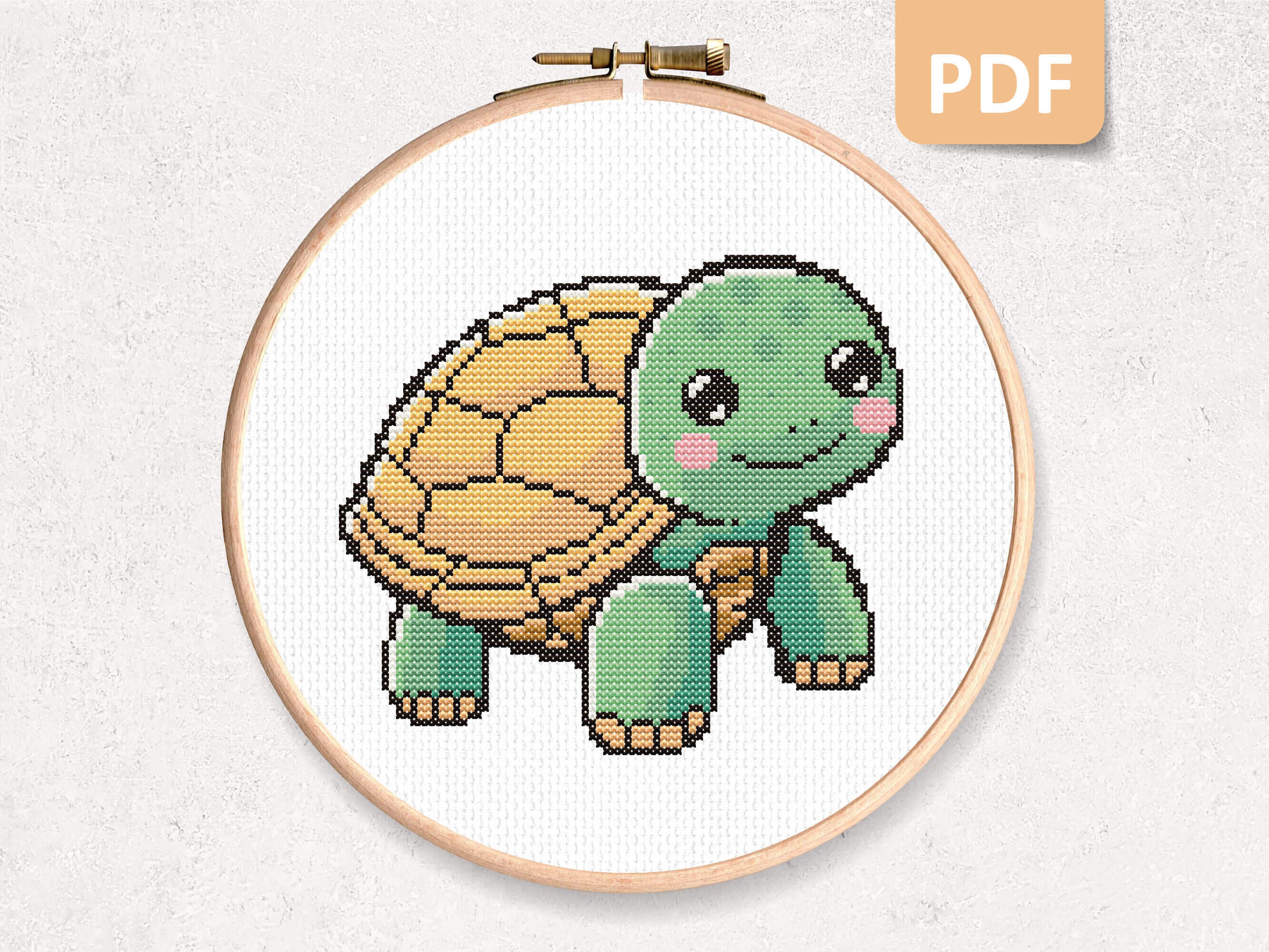 Turtle Counted Cross Stitch Pattern for Beginners, Small Easy Cross ...