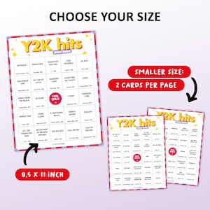 Y2K music bingo party game with the best zeros 2000s hits. Perfect as a y2k birthday party, friends game night, pub crawl, bar activity or office party. Including Spotify Playlist with the 00s songs on the bingo cards. Digital download.