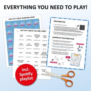 Retirement party game with the best 70s, 80s, 90s, 00s, 10s, 20s hits. Music bingo for your retirement party at the office, at work or just with friends at home or at a venue. Including Spotify Playlist with the songs on the bingo cards. Digital download.