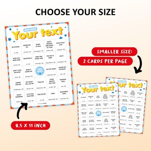 Custom Music Bingo Game with 50 unique cards, printable party game for birthdays, bachelorette parties, hen parties, graduations, tea parties, bridal showers, girls night, family gatherings, office events, and celebrations of all kinds. Fun music activity with your own songs, interactive icebreaker, instant digital download, perfect for large groups, adults, teens, and special occasions.