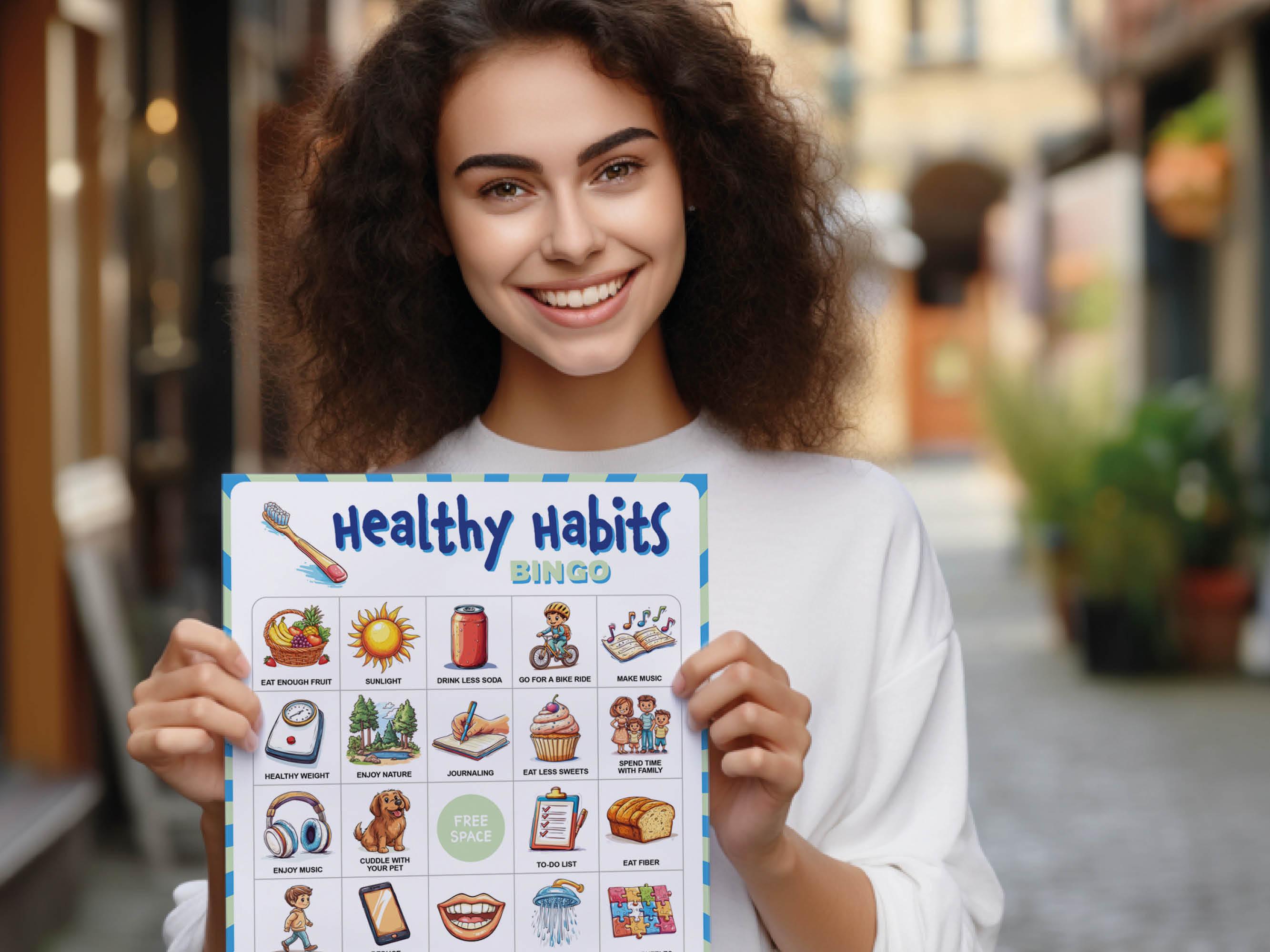 Healthy Habits Bingo, 50 Bingo Cards, Kids Health Printable Party Game ...