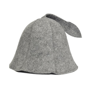 SAUNA GURU Grey Sauna Hat, 100% Organic Wool Felt Sauna Cap, Banya Hat Hair Protector, Sauna Room Accessory, Sauna Gifts for Men, Women