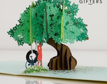 Carte Pop-up 3D Arbre D'amour - Cadeau Romantique Pour Mariage, Saint-Valentin, Anniversaire (avec Enveloppe)