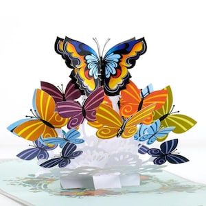 HAPPY GIFTERS Butterflies Pop Up Birthday Card – 3D Birthday Card – Popup Birthday Card – Pop Up Cards with Envelope Included