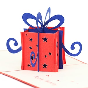 HAPPY GIFTERS Gift Box Pop Up Birthday Card – 3D Birthday Card – Popup Birthday Card – Pop Up Cards with Envelope Included