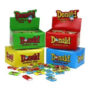 Bubble-gum Donald - 100 morceaux de saveur choisie au hasard (1 sur 4) - Bonbons nostalgiques au chewing-gum - Gâterie rétro Donald chewing-gum à collectionner
