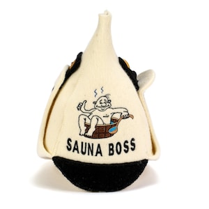 SAUNA GURU Bucket Sauna Hat, 100% Organic Wool Felt Sauna Cap, Banya Hat Hair Protector, Sauna Room Accessory, Sauna Gifts for Men and Women
