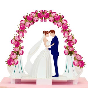 HAPPY GIFTERS Biglietto di San Valentino pop-up 3D per matrimonio – Biglietto d'amore pop-up – Biglietti di nozze per sposi – Biglietto di auguri con busta inclusa