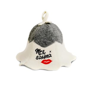 SAUNA GURU Mrs Sauna Hat, 100% Organic Wool Felt Sauna Cap, Banya Hat Hair Protector, Sauna Room Accessory, Sauna Gifts for Men and Women