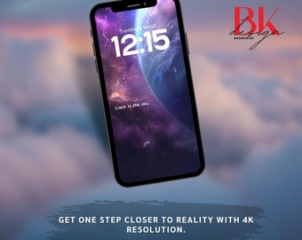 Motivational Space Phone Wallpaper: 4K Galaxy Art (digitale download)