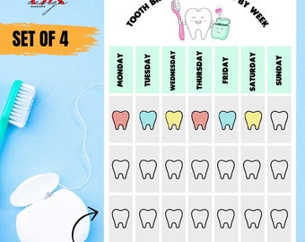 Tooth Brushing Tracker: A5 Printable Habit Tracker (Digital Download)