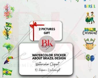 Carnaval Masks Watercolor Clipart: Brazilian Stickers (Digital Download),Brazil