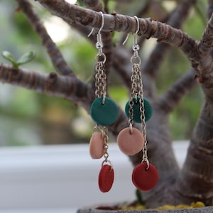 Colourful Dot Pendants Earrings