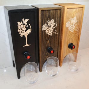 The Quartic Decorative Box Wine Dispenser, Cocktail Beverage Dispenser, Countertop Wine Dispenser, Personalized Wine Box