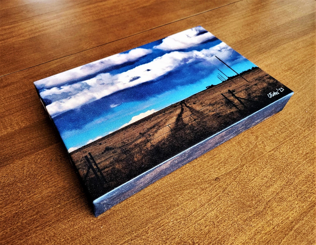 Canvas Wraparound Print With Wooden Frame Clouds Oklahoma Etsy