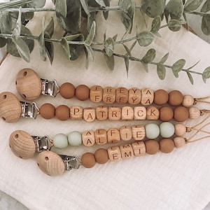 Clip para chupete personalizado (Reino Unido) / Clip para chupete con nombre personalizado / Regalo para baby shower / Regalo para recién nacido