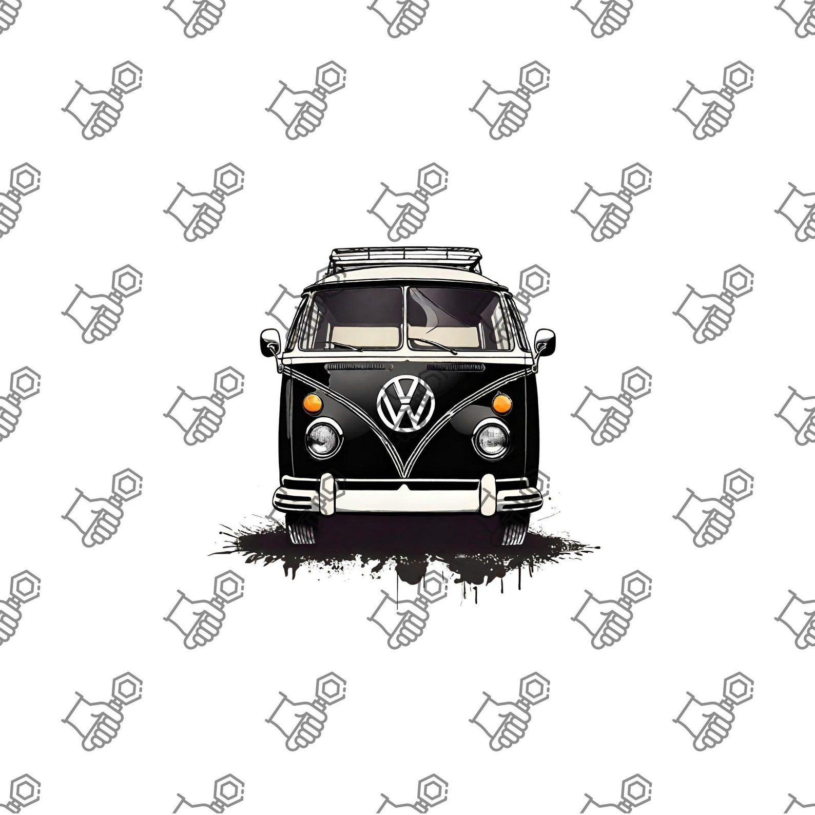 Groovy VW Van Clipart Set Minibus VW Van Svg Campervan Png Camping