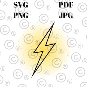 Lightning Bolt Clip Art SVG PNG JPEG Pdf – Instant Download Electric Bolt Design for T‑Shirts, Mugs & Crafts