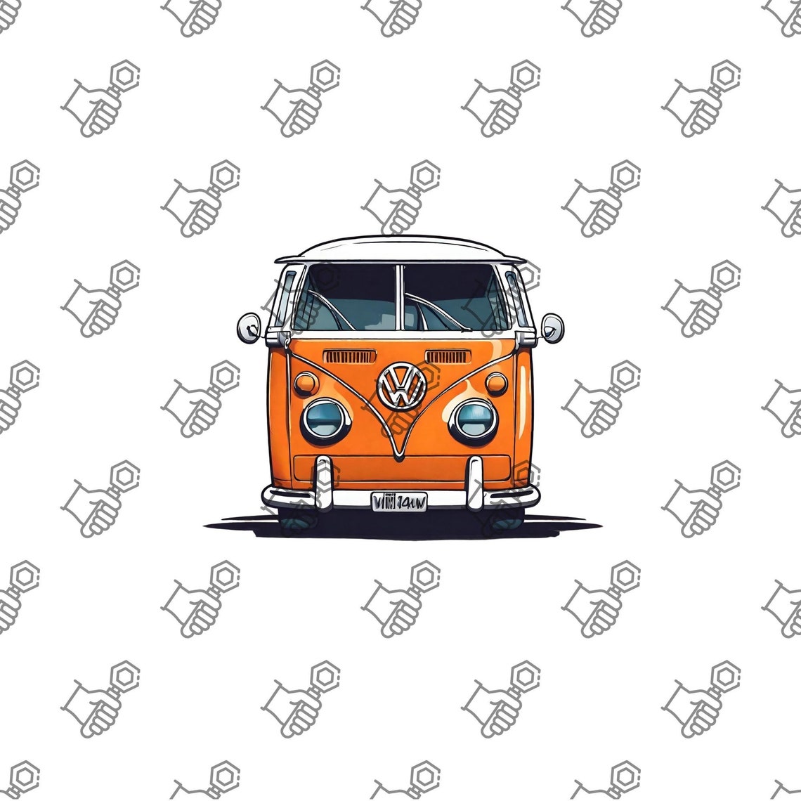 Groovy VW Van Clipart Set Minibus VW Van Svg Campervan Png Camping