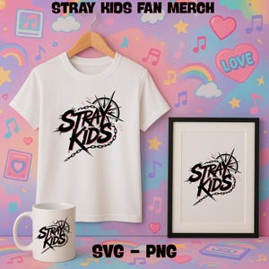 Imágenes prediseñadas SVG de Stray Kids / Diseño de camisetas, tazas y logotipos / Archivos de corte Cricut / Descarga digital PNG y EPS