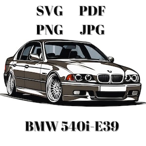 2001 BMW-540i-E39 Digital Design - Vector - SVG - PNG - Pdf - Jpeg