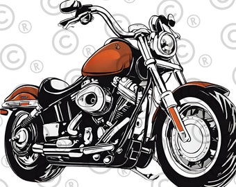 Harley Davidson Chopper SVG Bundle – Vintage Motorcycle Clipart