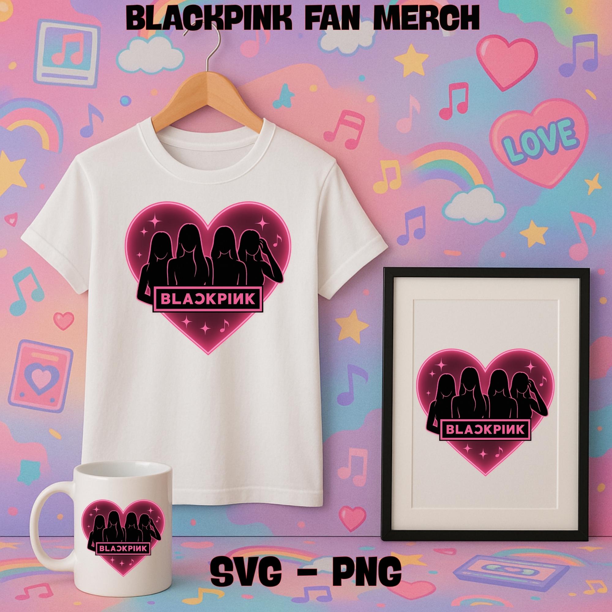Blackpink Fan T-Shirt Design PNG SVG | Blackpink Members Silhouette | Born Pink World Tour & Pink Venom Graphic | Kpop Digital Download