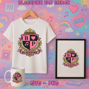 BLACKPINK Heraldic Crest Emblem | Royal Coat of Arms Style Fan Art | Printable PNG SVG Digital Download