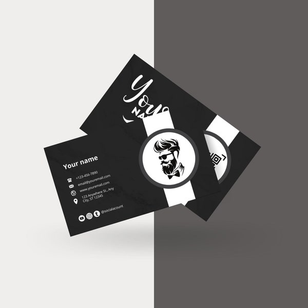 Barber Business Card Etsy