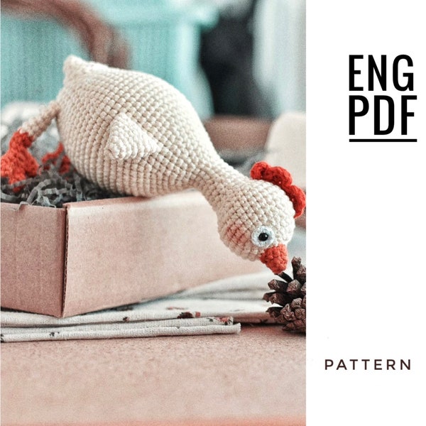 Chicken crochet pattern. Amigurumi chicken pattern. PDF. English. Digital product
