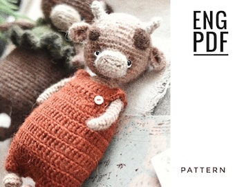 Cow crochet pattern. Amigurumi cow pattern. PDF. English. Digital product