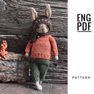 Schema coniglio all'uncinetto. Modello coniglio amigurumi. PDF. Inglese. Prodotto digitale
