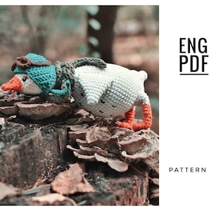 Motivo all'uncinetto d'oca. Modello di oca amigurumi. PDF. Inglese. Prodotto digitale