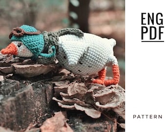 Goose crochet pattern. Amigurumi goose pattern. PDF. English. Digital product