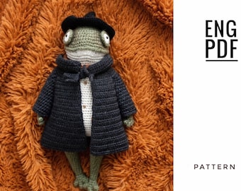 Crochet pattern - Wizard's Cloak and Hat. Toy Clothes for 22 cm . PDF. English. Digital product