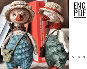 Goose crochet pattern. Amigurumi goose pattern. PDF. English. Digital product