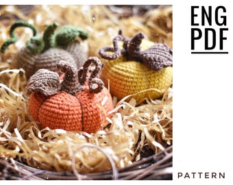Pumpkin crochet pattern. Amigurumi pumpkin pattern. PDF. English. Digital product