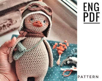 Duck crochet pattern. Amigurumi duck pattern. PDF. English. Digital product