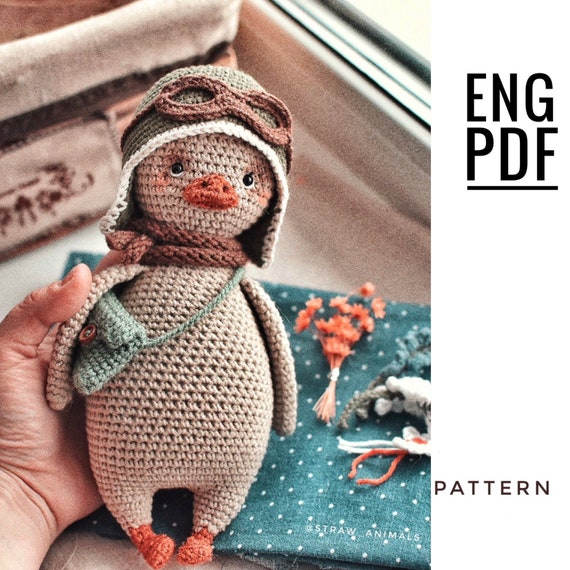 Duck crochet pattern. Amigurumi duck pattern. PDF. English. Digital product