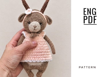 Goat Crochet Pattern, Amigurumi Goat, PDF Digital Download
