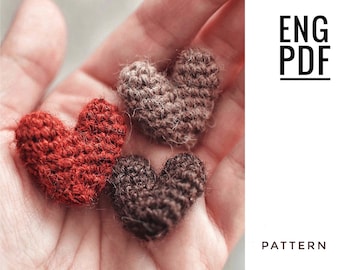 Heart crochet pattern. Amigurumi heart pattern. PDF. English. Digital product