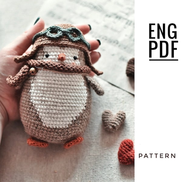 Penguin crochet pattern. Amigurumi penguin pattern. PDF. English. Digital product