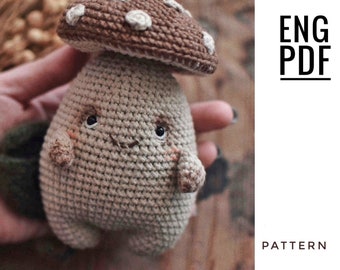 Mushroom crochet pattern. Amigurumi mushroom pattern. PDF. English. Digital product