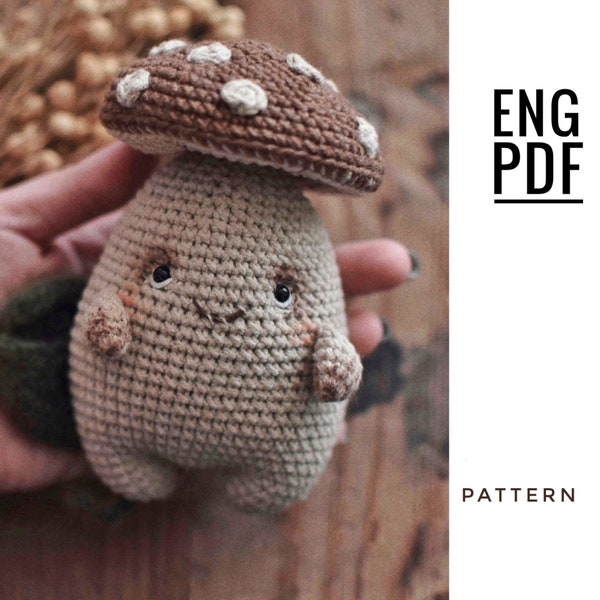 Mushroom crochet pattern. Amigurumi mushroom pattern. PDF. English. Digital product