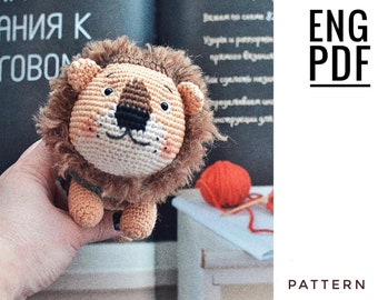Lion crochet pattern. Amigurumi lion pattern. PDF. English. Digital product