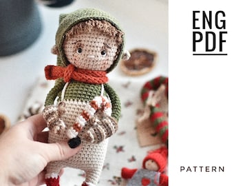 Elf crochet pattern. Amigurumi elf pattern. PDF. English. Digital product