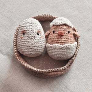 Chick crochet pattern. Easter egg crochet pattern. Amigurumi chick pattern. Amigurumi egg crochet pattern. PDF. English. Digital product image 3
