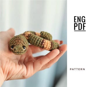 Snake crochet pattern. Amigurumi snake pattern. PDF. English. Digital product