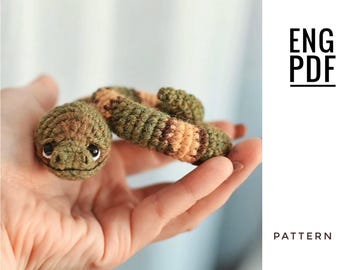 Snake crochet pattern. Amigurumi snake pattern. PDF. English. Digital product