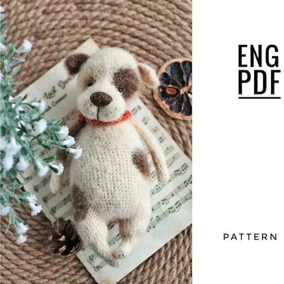 Dog crochet pattern. Amigurumi dog pattern. PDF. English. Digital product